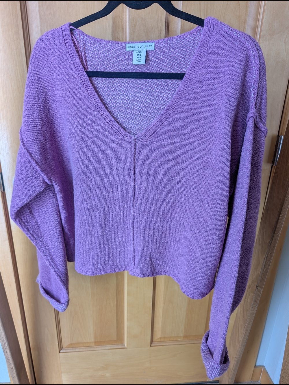 Sincerely Jules Purple V-Neck Lightweight Knit Sweater